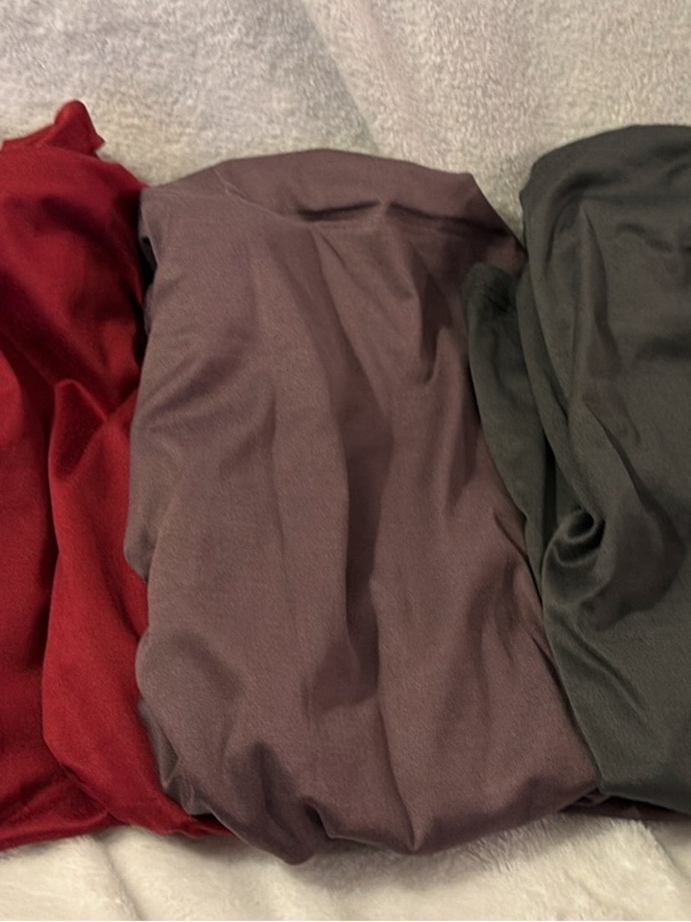 Soft Knit Tops Trio - Burgundy, Mauve, Olive